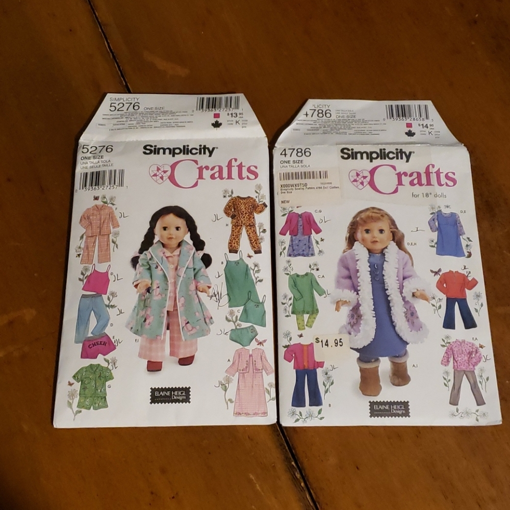Doll Patterns x 2 Simplicity Crafts